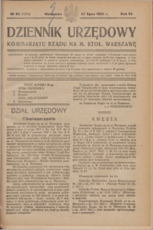 Dziennik Urzędowy Komisariatu Rządu na M. Stoł. Warszawę. R.6, № 53 (27 lipca 1925) = № 1074