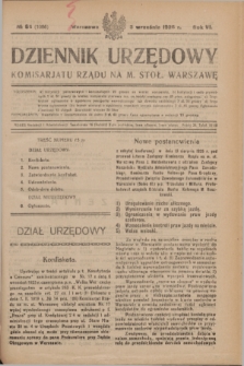 Dziennik Urzędowy Komisariatu Rządu na M. Stoł. Warszawę. R.6, № 65 (3 września 1925) = № 1086
