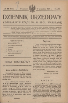 Dziennik Urzędowy Komisariatu Rządu na M. Stoł. Warszawę. R.6, № 69 (17 września 1925) = № 1090