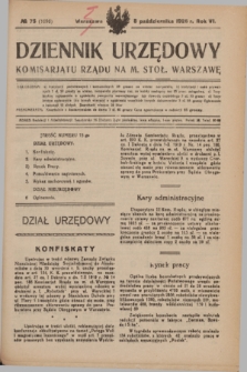 Dziennik Urzędowy Komisariatu Rządu na M. Stoł. Warszawę. R.6, № 75 (8 października 1925) = № 1096