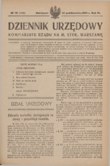 Dziennik Urzędowy Komisariatu Rządu na M. Stoł. Warszawę. R.6, № 78 (20 października 1925) = № 1099