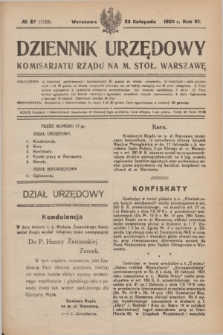 Dziennik Urzędowy Komisariatu Rządu na M. Stoł. Warszawę. R.6, № 87 (23 listopada 1925) = № 1108