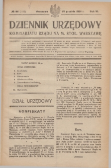 Dziennik Urzędowy Komisariatu Rządu na M. Stoł. Warszawę. R.6, № 96 (29 grudnia 1925) = № 1117
