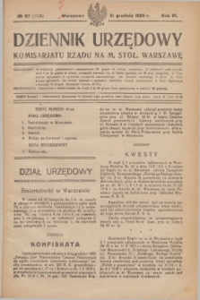 Dziennik Urzędowy Komisariatu Rządu na M. Stoł. Warszawę. R.6, № 97 (31 grudnia 1925) = № 1118