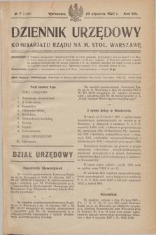Dziennik Urzędowy Komisarjatu Rządu na M. Stoł. Warszawę. R.8, № 7 (29 stycznia 1927) = № 1224