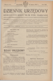 Dziennik Urzędowy Komisarjatu Rządu na M. Stoł. Warszawę. R.8, № 21 (19 marca 1927) = № 1238
