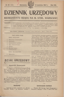 Dziennik Urzędowy Komisarjatu Rządu na M. Stoł. Warszawę. R.8, № 28 (13 kwietnia 1927) = № 1245