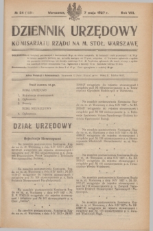 Dziennik Urzędowy Komisarjatu Rządu na M. Stoł. Warszawę. R.8, № 34 (7 maja 1927) = № 1251