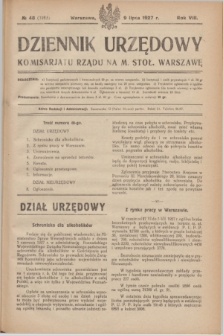 Dziennik Urzędowy Komisarjatu Rządu na M. Stoł. Warszawę. R.8, № 48 (9 lipca 1927) = № 1265