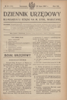 Dziennik Urzędowy Komisarjatu Rządu na M. Stoł. Warszawę. R.8, № 51 (20 lipca 1927) = № 1268