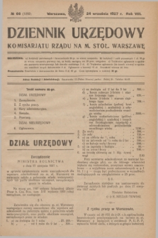 Dziennik Urzędowy Komisarjatu Rządu na M. Stoł. Warszawę. R.8, № 66 (24 września 1927) = № 1283
