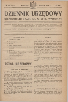 Dziennik Urzędowy Komisarjatu Rządu na M. Stoł. Warszawę. R.8, № 82 (3 grudnia 1927) = № 1299