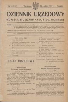 Dziennik Urzędowy Komisarjatu Rządu na M. Stoł. Warszawę. R.8, № 86 (22 grudnia 1927) = № 1303