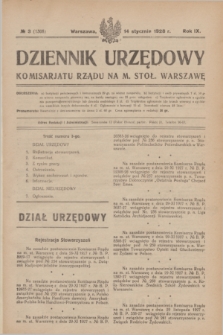 Dziennik Urzędowy Komisarjatu Rządu na M. Stoł. Warszawę. R.9, № 3 (14 stycznia 1928) = № 1308