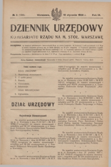 Dziennik Urzędowy Komisarjatu Rządu na M. Stoł. Warszawę. R.9, № 4 (18 stycznia 1928) = № 1309