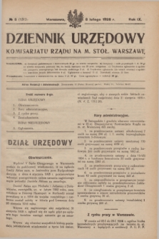 Dziennik Urzędowy Komisarjatu Rządu na M. Stoł. Warszawę. R.9, № 8 (8 lutego 1928) = № 1313