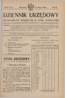 Dziennik Urzędowy Komisarjatu Rządu na M. Stoł. Warszawę. R.9, № 10 (15 lutego 1928) = № 1315