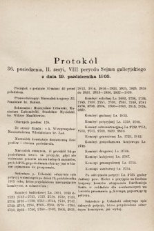 [Kadencja VIII, sesja II, pos. 36] Protokół 36. Posiedzenia 2. Sesyi, VI. Peryodu Sejmu Galicyjskiego