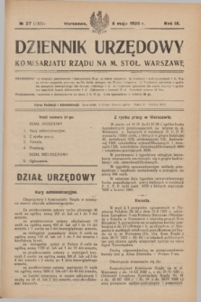 Dziennik Urzędowy Komisarjatu Rządu na M. Stoł. Warszawę. R.9, № 27 (8 maja 1928) = № 1332
