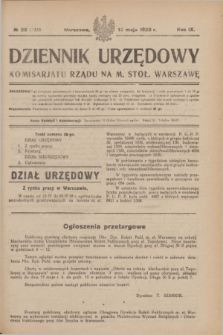 Dziennik Urzędowy Komisarjatu Rządu na M. Stoł. Warszawę. R.9, № 28 (12 maja 1928) = № 1333
