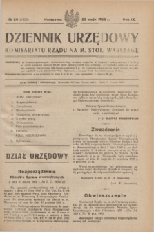 Dziennik Urzędowy Komisarjatu Rządu na M. Stoł. Warszawę. R.9, № 30 (23 maja 1928) = № 1335