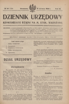 Dziennik Urzędowy Komisarjatu Rządu na M. Stoł. Warszawę. R.9, № 34 (6 czerwca 1928) = № 1339
