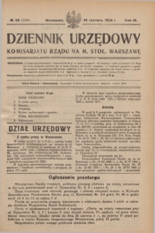 Dziennik Urzędowy Komisarjatu Rządu na M. Stoł. Warszawę. R.9, № 36 (16 czerwca 1928) = № 1341