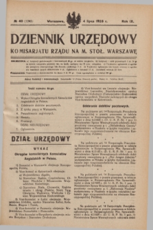 Dziennik Urzędowy Komisarjatu Rządu na M. St. Warszawę. R.9, № 40 (4 lipca 1928) = № 1345