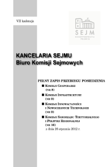 Pełny Zapis Przebiegu Posiedzenia Komisji Infrastruktury (nr 9) z Dnia 26 stycznia 2012 R.