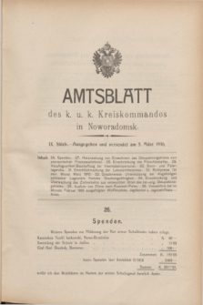 Amtsblatt des k. u. k. Kreiskommandos in Noworadomsk. 1916, Stück 9 (5 März) + dod.