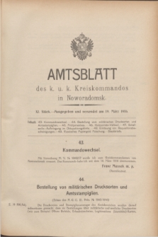 Amtsblatt des k. u. k. Kreiskommandos in Noworadomsk. 1916, Stück 11 (19 März) + dod.