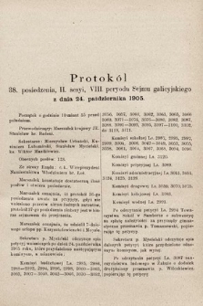 [Kadencja VIII, sesja II, pos. 38] Protokół 38. Posiedzenia 2. Sesyi, VI. Peryodu Sejmu Galicyjskiego