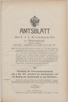 Amtsblatt des k. u. k. Kreiskommandos in Noworadomsk. 1916, Stück 23 (10 Juni)