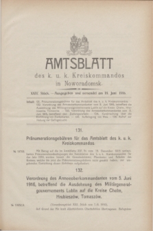 Amtsblatt des k. u. k. Kreiskommandos in Noworadomsk. 1916, Stück 24 (18 Juni)