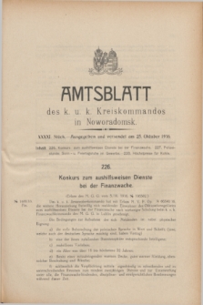 Amtsblatt des k. u. k. Kreiskommandos in Noworadomsk. 1916, Stück 41 (25 Oktober)