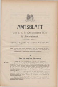 Amtsblatt des k. u. k. Kreiskommandos in Noworadomsk. 1916, Stück 44 (20 November)