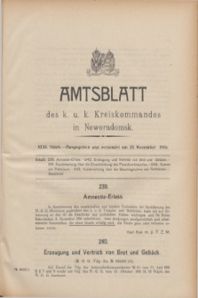 Amtsblatt des k. u. k. Kreiskommandos in Noworadomsk. 1916, Stück 46 (28 November)