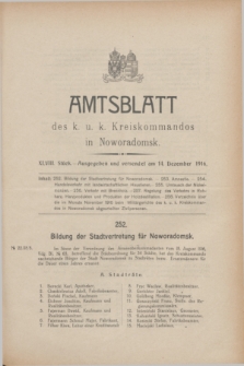 Amtsblatt des k. u. k. Kreiskommandos in Noworadomsk. 1916, Stück 48 (14 Dezember)