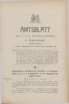 Amtsblatt des k. u. k. Kreiskommandos in Noworadomsk. 1916, Stück 50 (31 Dezember)