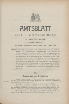 Amtsblatt des k. u. k. Kreiskommandos in Noworadomsk. 1917, Stück 7 (1 April)