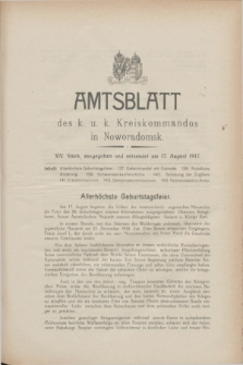 Amtsblatt des K. u. K. Kreiskommandos in Noworadomsk. 1917, Stück 14 (17 August)