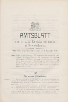 Amtsblatt des k. u. k. Kreiskommandos in Noworadomsk. 1917, Stück 16 (15 September)
