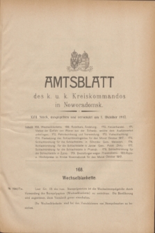 Amtsblatt des k. u. k. Kreiskommandos in Noworadomsk. 1917, Stück 17 (1 Oktober)