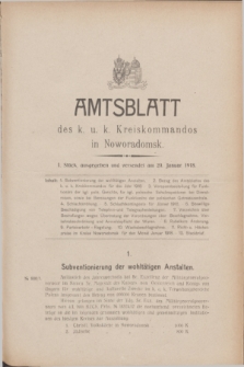 Amtsblatt des k. u. k. Kreiskommandos in Noworadomsk. 1918, Stück 1 (20 Januar)