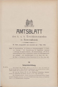 Amtsblatt des k. u. k. Kreiskommandos in Noworadomsk. 1918, Stück 3 (1 März)