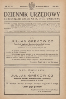 Dziennik Urzędowy Komisarjatu Rządu na M. Stoł. Warszawę. R.7, № 2 (8 stycznia 1926) = № 1120