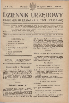 Dziennik Urzędowy Komisariatu Rządu na M. Stoł. Warszawę. R.7, № 6 (23 stycznia 1926) = № 1124