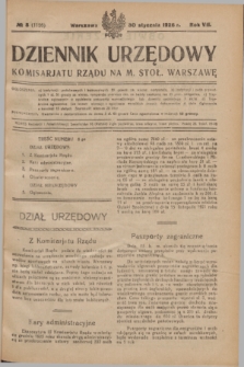 Dziennik Urzędowy Komisariatu Rządu na M. Stoł. Warszawę. R.7, № 8 (30 stycznia 1926) = № 1126