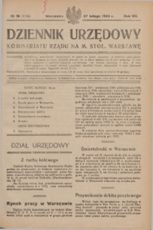 Dziennik Urzędowy Komisarjatu Rządu na M. Stoł. Warszawę. R.7, № 16 (27 lutego 1926) = № 1134