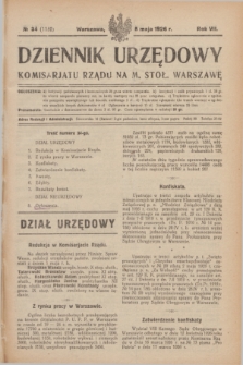 Dziennik Urzędowy Komisarjatu Rządu na M. Stoł. Warszawę. R.7, № 34 (5 maja 1926) = № 1152